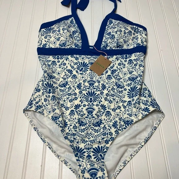Boden Ithaca Halter Swimsuit Swim One Piece Women 14 NEW.   124 - Picture 2 of 5